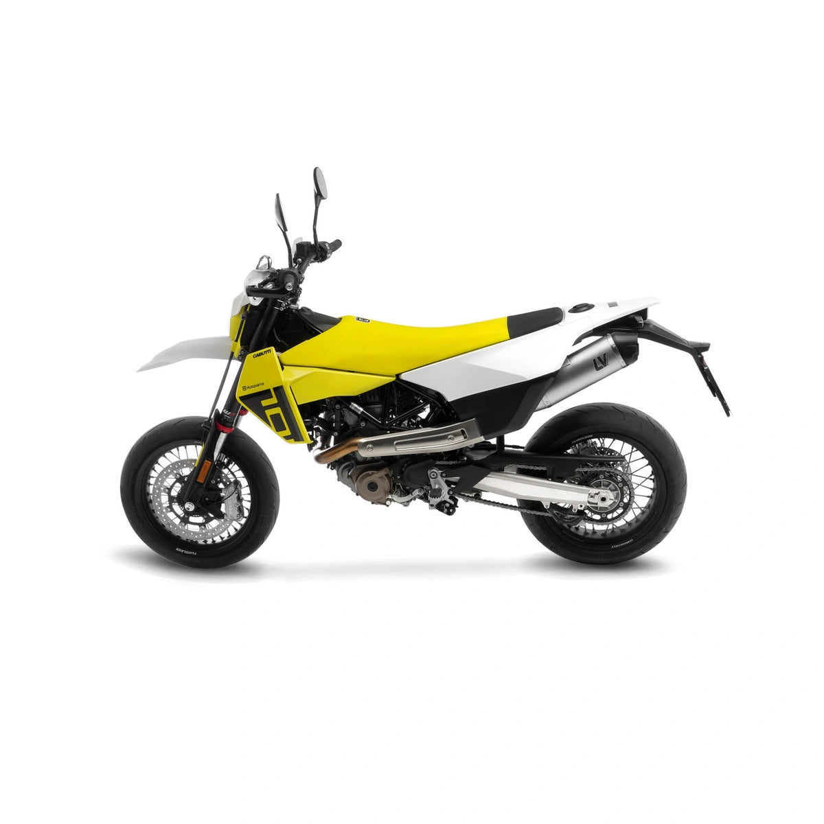 KTM 690 SMC R (25-26) m.fl. LeoVince LV One EVO slip-on – rustfri – titanium-look – ekstra produktvisning af lyddæmper, finish og detaljer 6