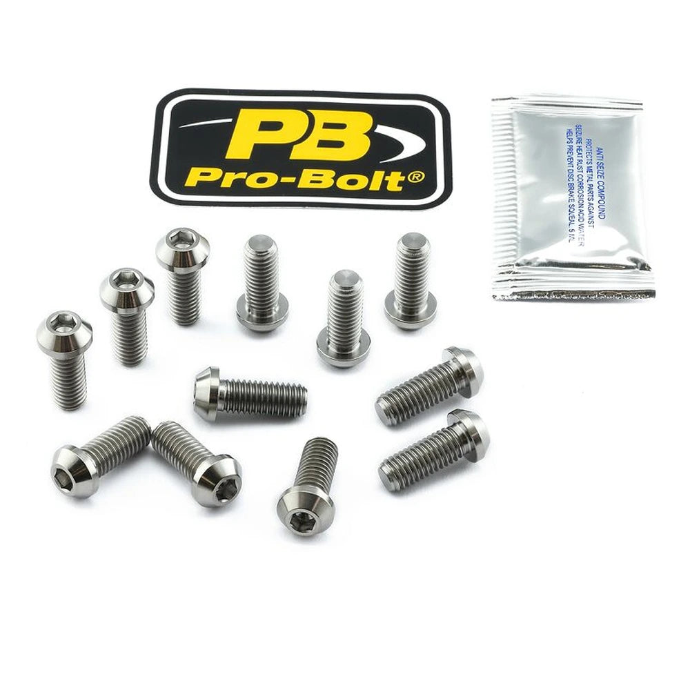 Bremsekaliberboltsæt, M8, 12 stk. – Grade 5 titanium, TI12DISCDUC10 – Pro-Bolt