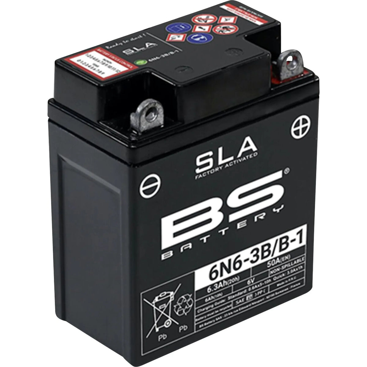BS Battery 6N6-3B/B-1 6V 6Ah 50A AGM MC batteri